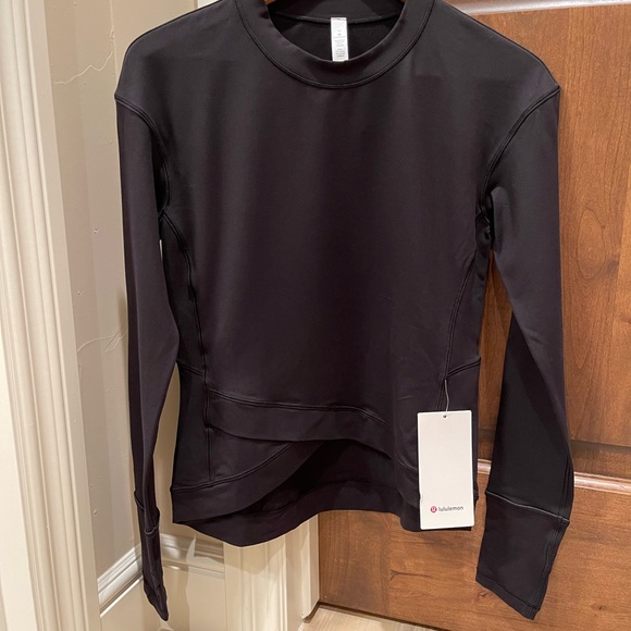 Lululemon black Rulu Close to Crossing Long Sleeve Sz M NWT - Picture 5 of 9